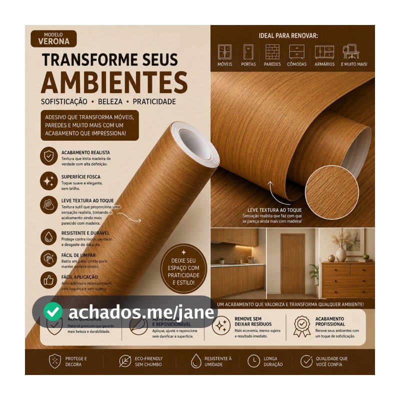 Papel de Parede Adesivo Lavável Verona - 60cm de largura