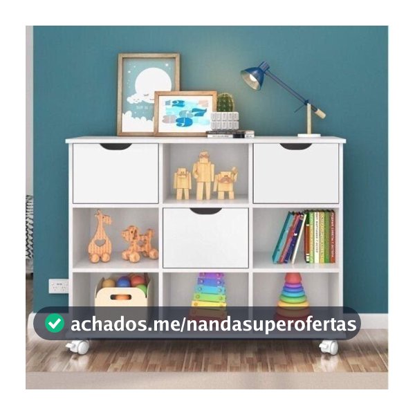 Nicho Organizador com 3 Gavetas Branco Branco