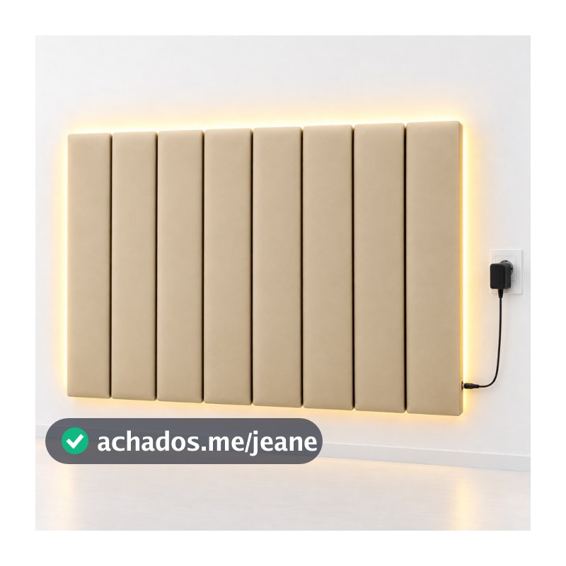 Cabeceira Modular Estofada 110x20 Cama Box com Fita LED 5m Quente ou Fria
