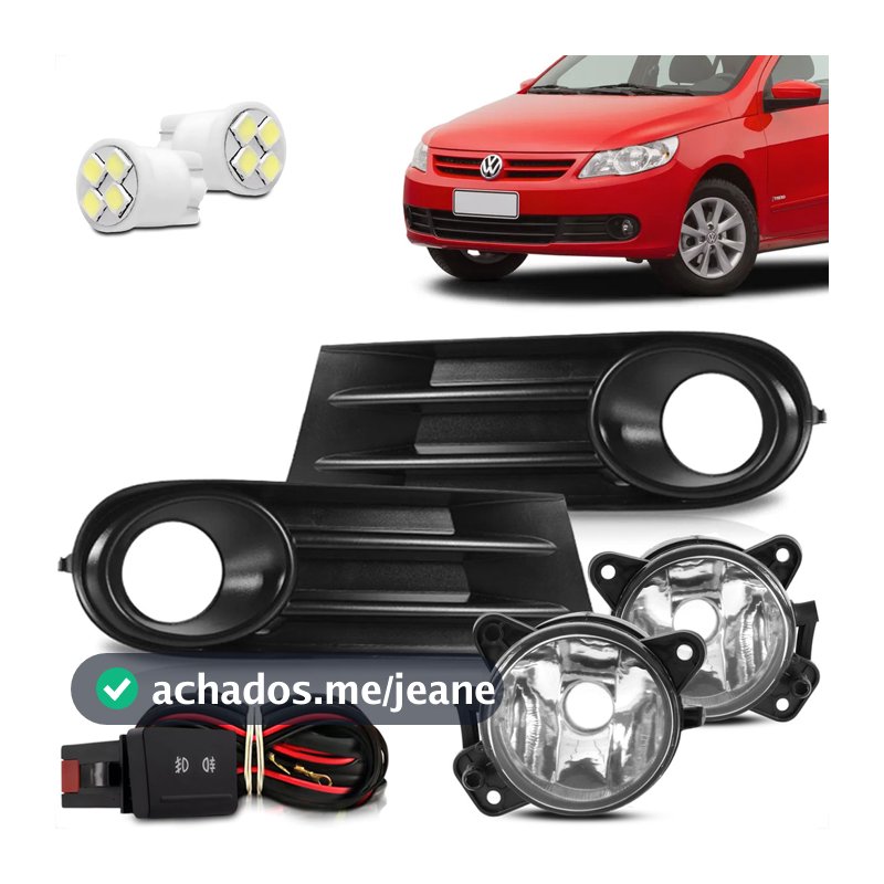 Kit Farol Milha Gol Voyage Saveiro G5 2009 2010 2011 2012 13 Mold Preta