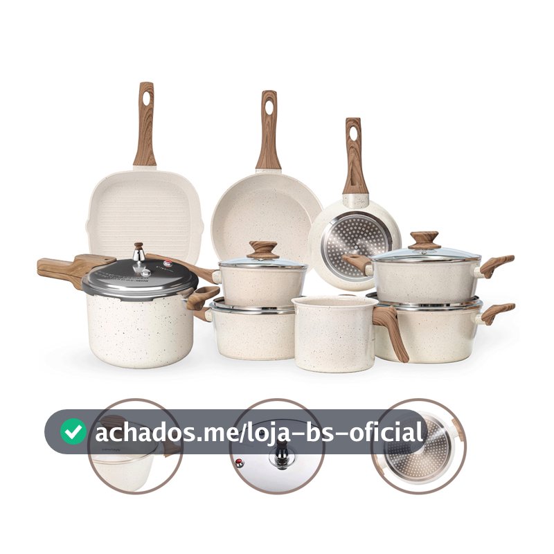 Jogo de Panelas 9 Peças Premium 4mm Indução Revestimento Cerâmico
