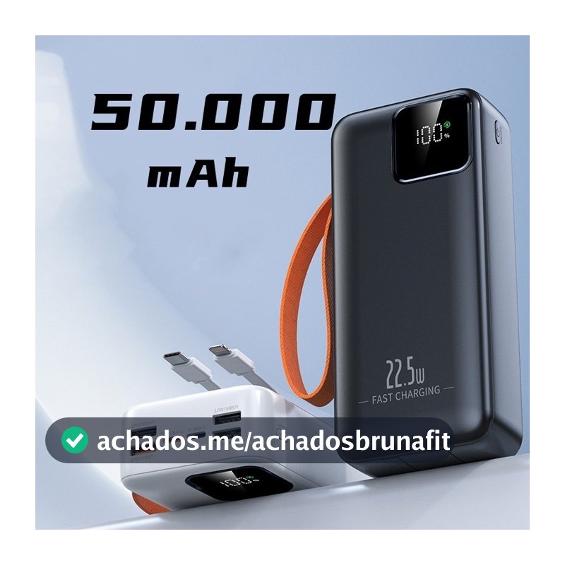 Carregador Portátil grande 50000mah/30000mah/2000mah/10000mah Turbo 22,5W PD carregamento ultrarrápido
