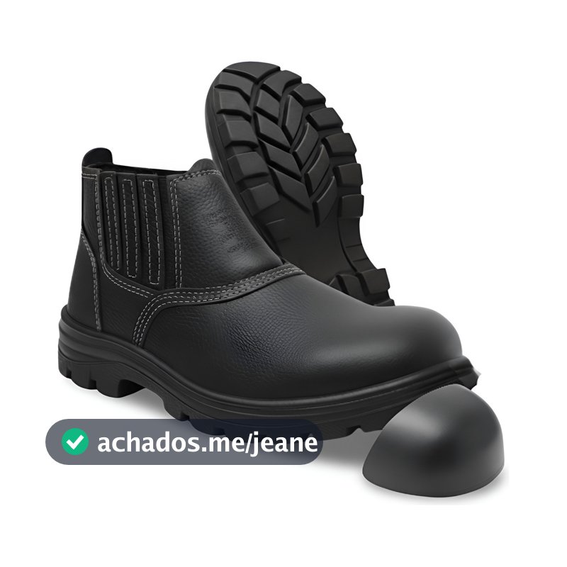 Bota Botina Segurança Masculina em Couro Macia Ultra Leve Com CA Produto Original