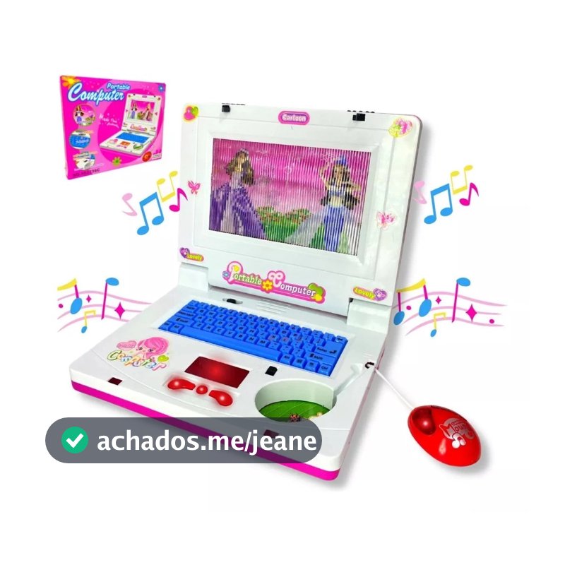 Notebook/Tablet De Brinquedo Laptop Infantil Manina/Manino Musical Com Luz Educativo para crianças