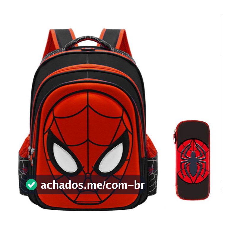 Preto Grande Rosto Homem-Aranha 3D Três Dimensões Alunos Da Escola Primária eva Menino Jardim De Infância Bolsa Escolar