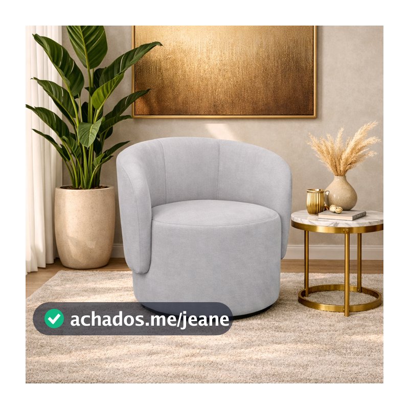 Poltrona para Sala Orgânica Decorativa Bouclé Luxo - Poltrona Moderna Curva Aisha