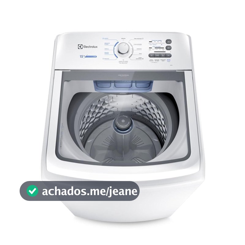 Máquina de Lavar Electrolux 15kg Branca Essential Care com Cesto Inox e Jet&Clean (LED15)