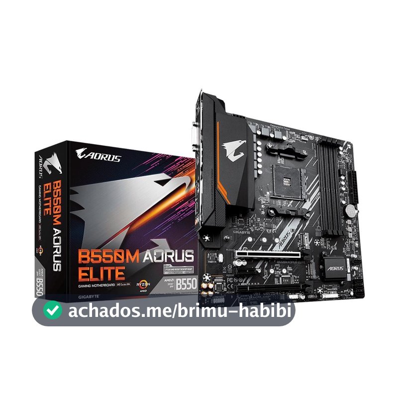 Placa Mãe AORUS ELITE AMD AM4 Gigabyte B550M DDR4 Gamer