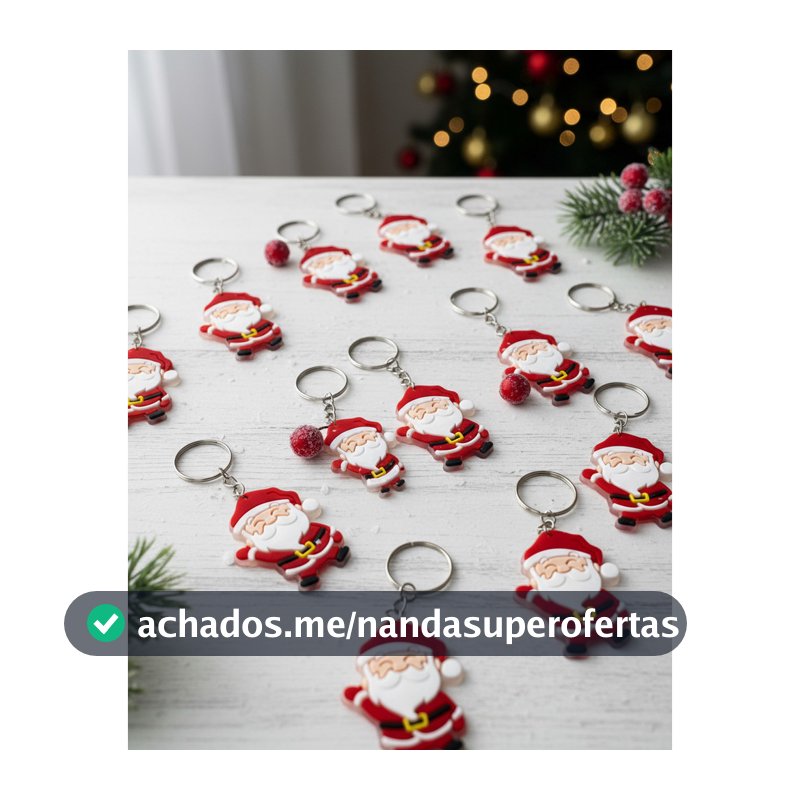 Chaveiro Papai Noel Natal - Lembrancinha Final de Ano (10 Peças)