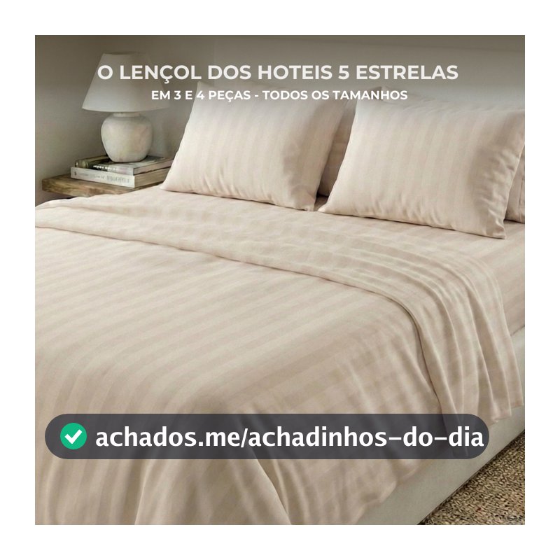 Jogo de Lençol Padronado Micro Percal Penteado 3 peças 500 Fios Cama Solteiro Casal Queen King