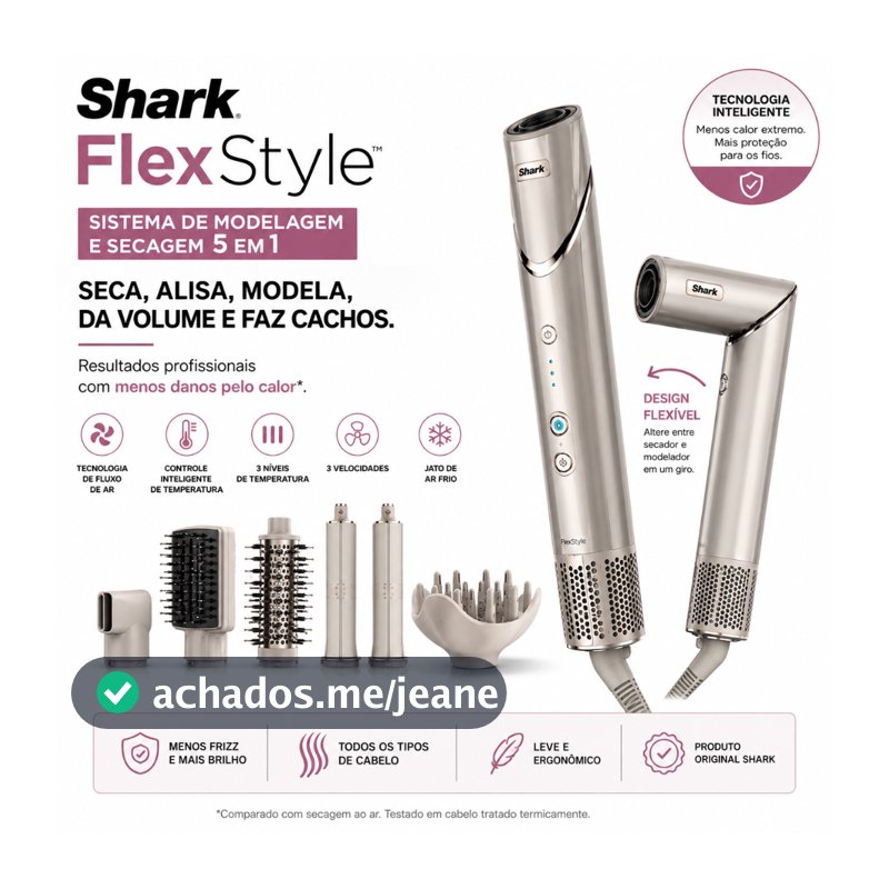 Shark FlexStyle Original Secador e Modelador de Cabelo 5 em 1 Air Styling Anti Frizz 110V