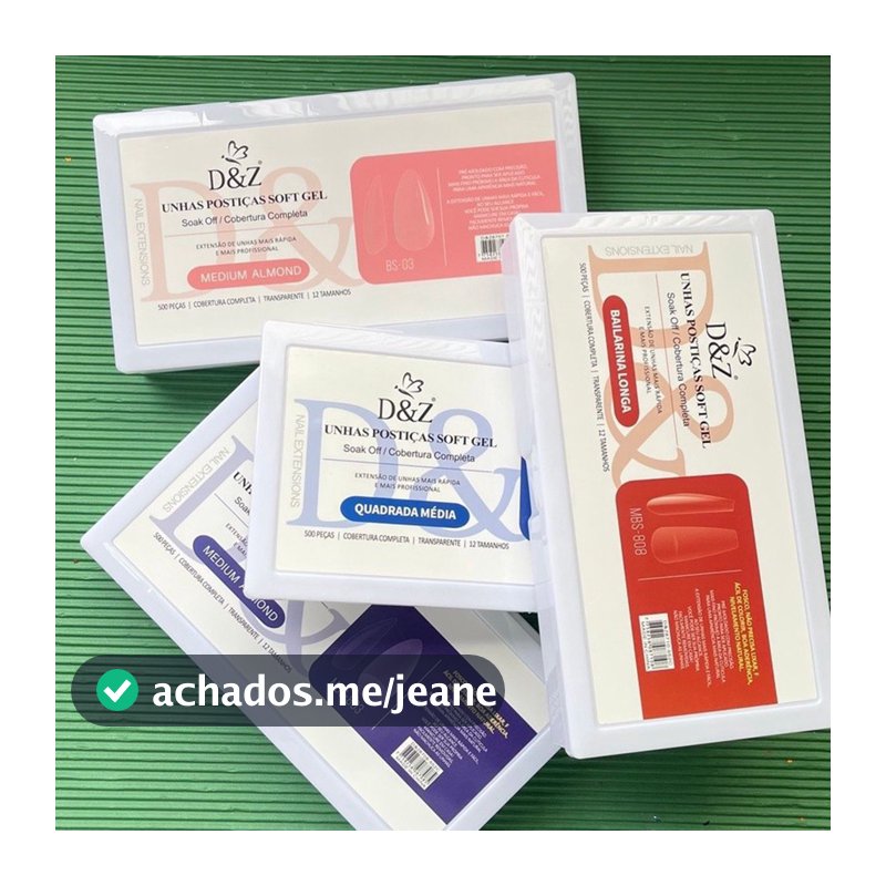 Unha Postiça Soft Gel D&Z 500 unidades