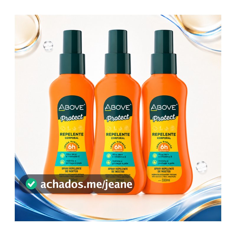 Kit 3 Repelente Above Protect Spray 100ml Deet Hidratante 6 Horas Contra Mosquito Da Dengue