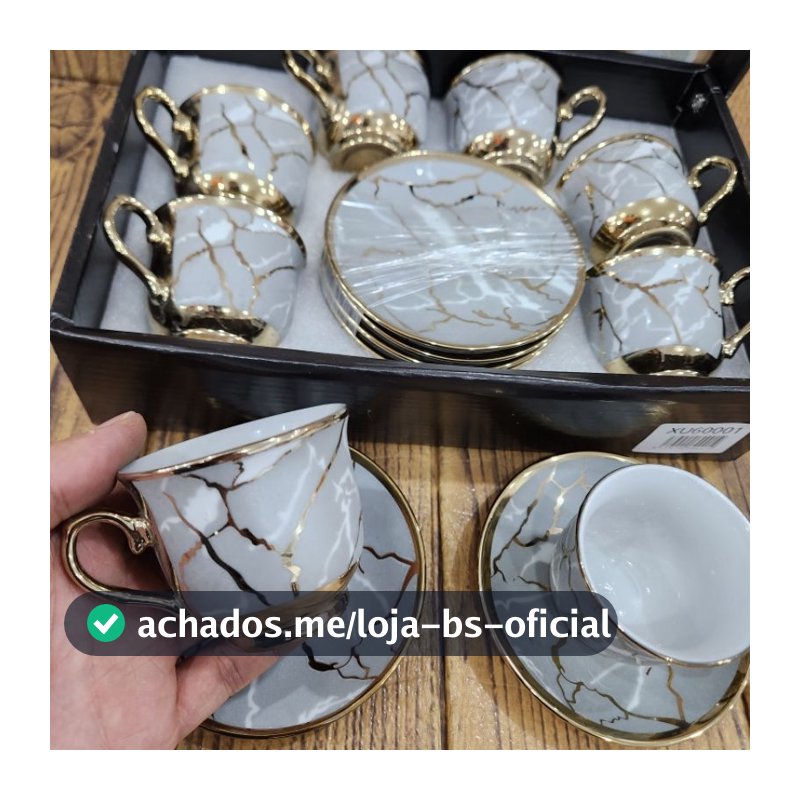 Xícara de café kit com 12 peças de Cerâmica em porcelana