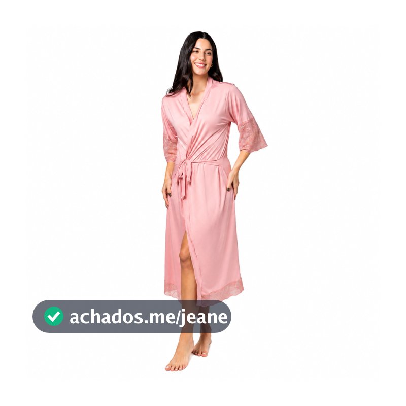 Robe Longo de Noiva Luxo em Renda Feminino Roupão Maternidade