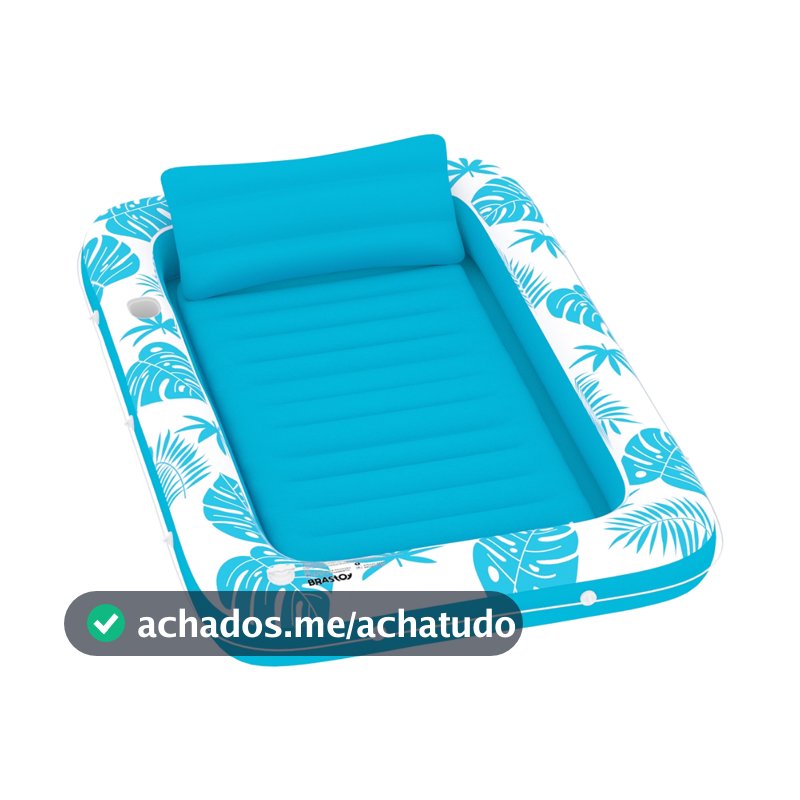 MODUS Colchão Inflável Piscina Pessoal 178cm Boia de Sol com Travesseiro e Porta‑Copos Para Piscina e Jardim