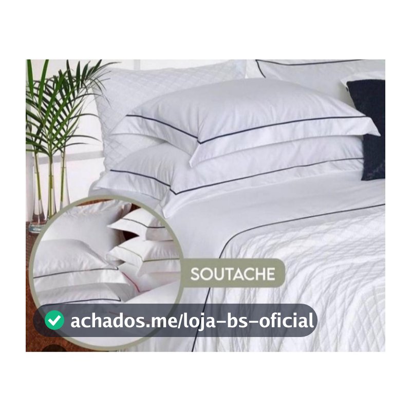 Jogo de Cama Queen 4 pecas 180 Fios com Detalhe no SOUTACHE.
