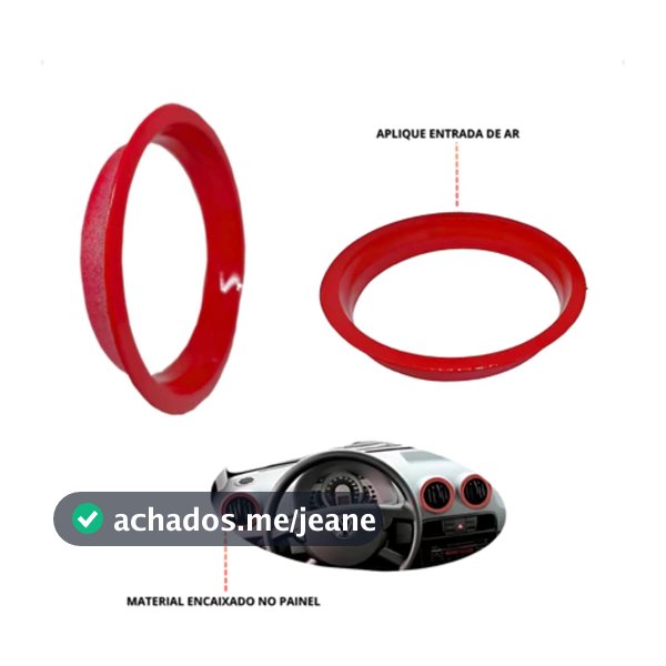 Kit Aplique Aro Vermelho Difusor Ar Gol/voyage/saveiro G4/g5
