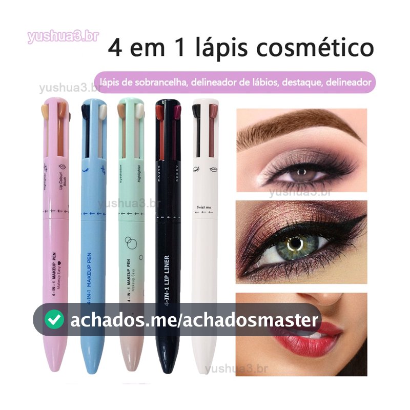 4 Em 1 Caneta De Maquiagem Lápis À Prova D'água Ferramenta Para O Delineador De Lábios Eyeliner Brow Liner Highlighter Make You More yushua3br