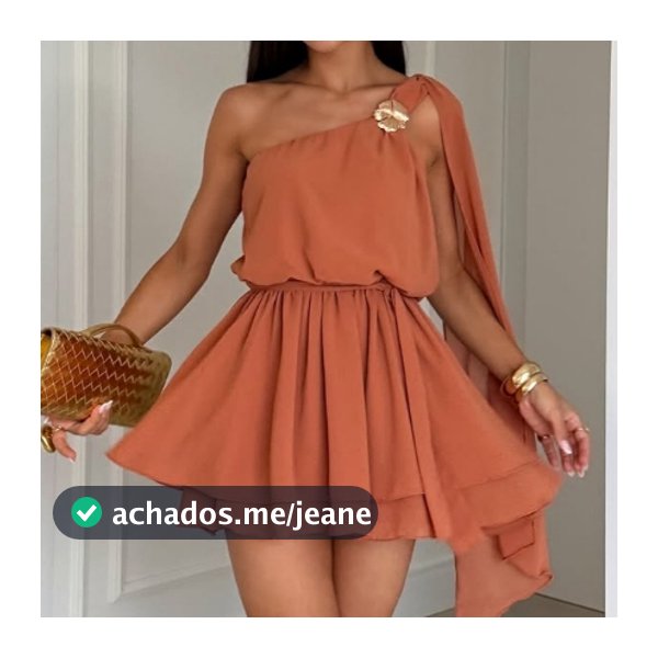 Vestido macaquinho feminino assimétrico de um ombro com capa e fivela