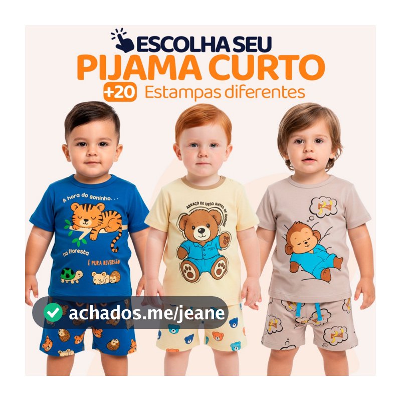 Pijama Curto Bebê Menino Confortável Roupa de Bebê para Dormir Pijama Verão Bebê Masculino do 1 ao 10 l06
