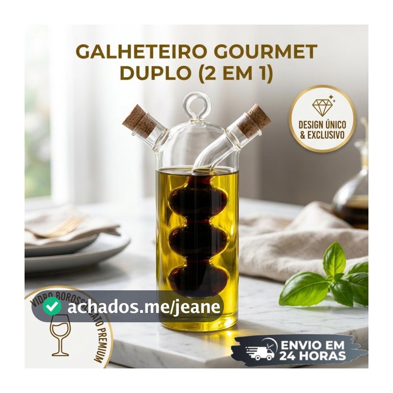 Porta Azeite e Vinagre Galheteiro 2 em 1 Vidro Borossilicato –  Design Gourmet