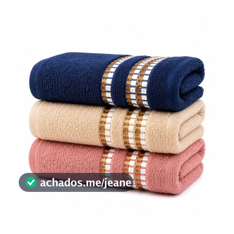 kit 03 Toalha de Banho modelo dallas 100% Algodão Absorção Alta laune Haus