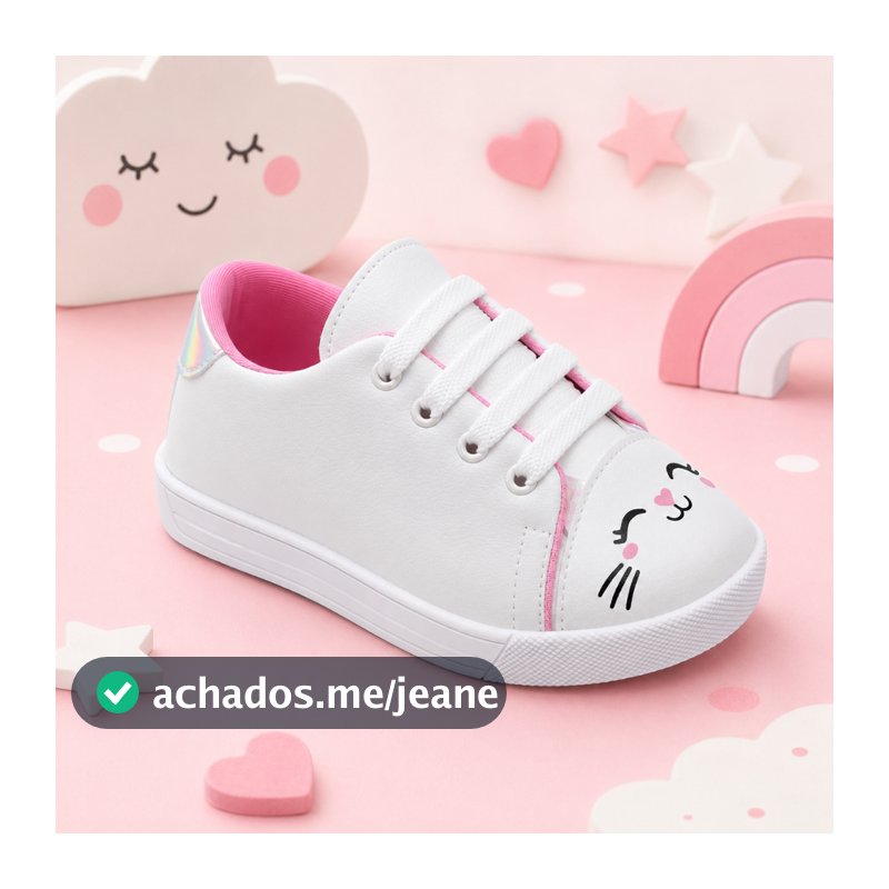 Tênis Infantil Feminino Menina Gatinha