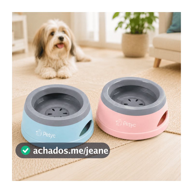 Bebedouro Flutuante Inteligente Pelos Secos Petyc 750ml Cães e Gatos Tigela Antirrespingo Antiderrapante Disco Boia