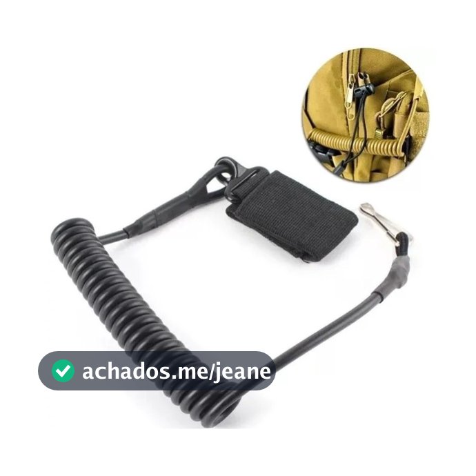 Fiel Retrátil cordão Tático em espiral Retrátil Pistola Segurança Airsoft 9342
