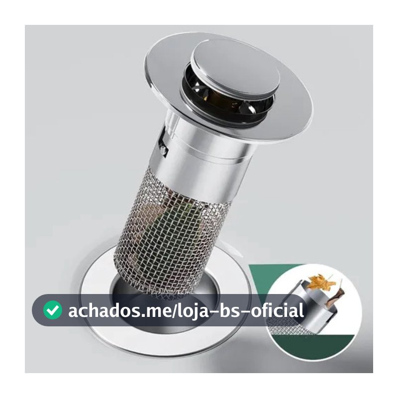 Ralo com Filtros De Drenagem Para Pia De Banheiro Modelo Pop - Up