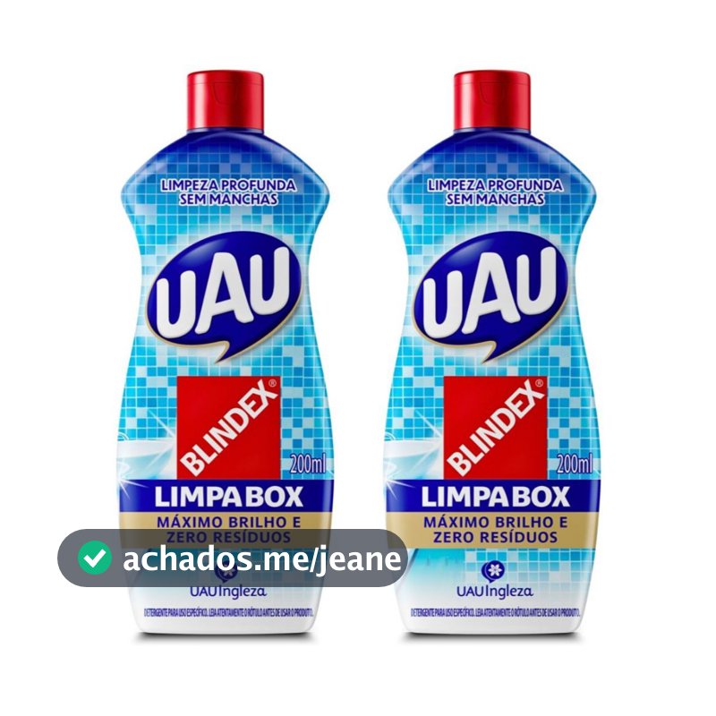 Kit 2un Detergente Limpa Box Blindex UAU 200ml cada