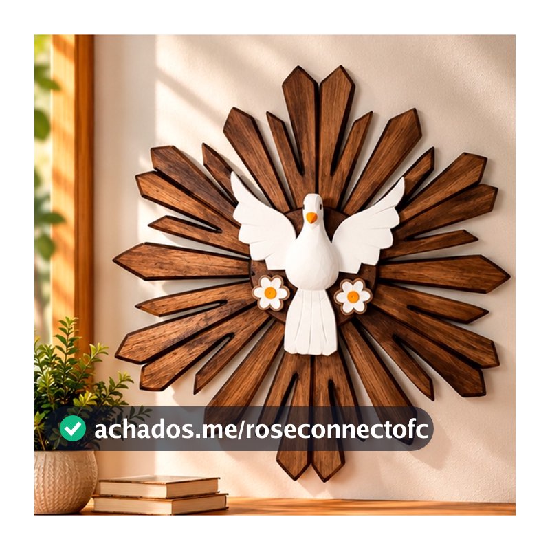 Divino resplendor artesanal rustico madeira religioso 40cm