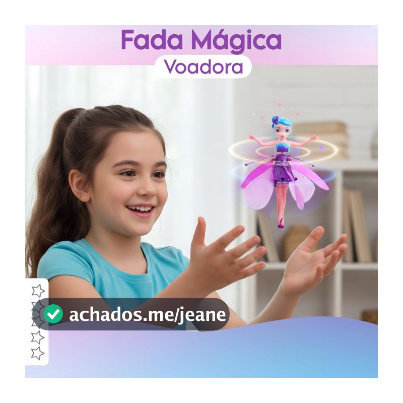 Boneca Fada Voadora com Sensor Brinquedo Fadinha Mágica Voa