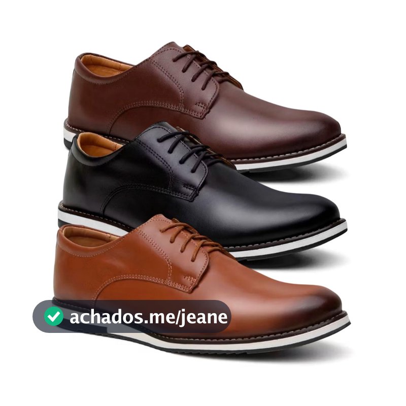 Kit 3 Pares De Sapato Social Masculino Oxford Derby Estiloso Ideal Para o Dia Dia Lançamento Promoção