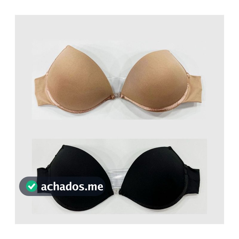 Kit 1 e 2 Sutiã Costa Nua Com Alça De Silicone Removível E Ajustável Com Bojo Sutian Soutien