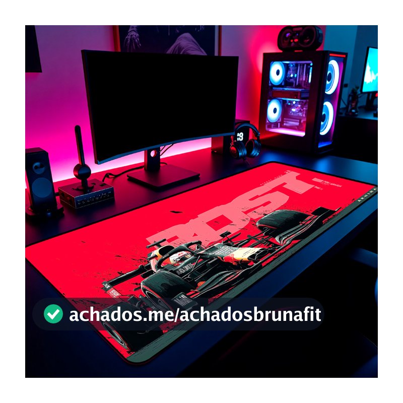 Mouse Pad Red Bull Racing Fast Gamer 65x30cm / 80x40cm / 90x50cm / 120x60cm Borda Costurada