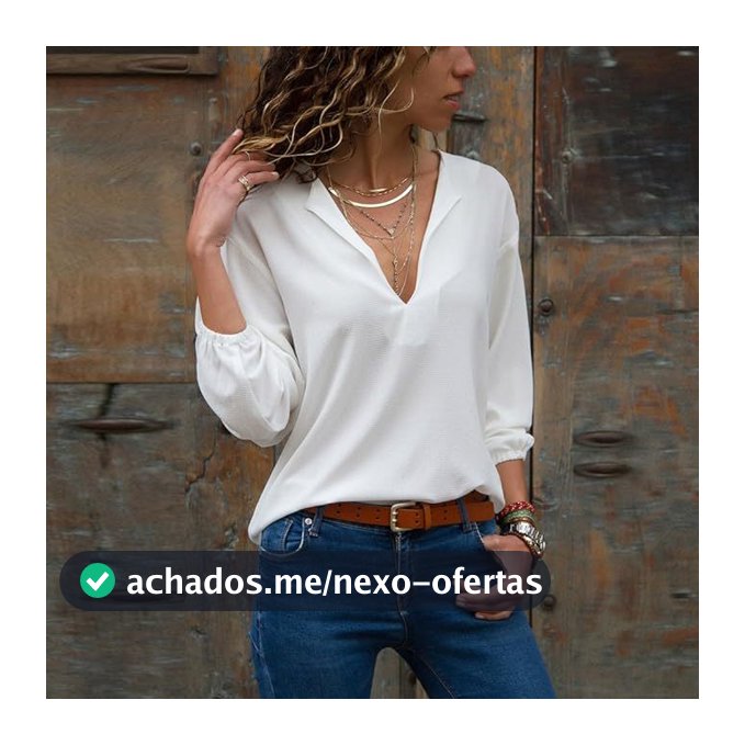 Blusa Feminina Manga 3/4 Duna Alfaiataria Social Básica Crepe Elegante Várias Cores