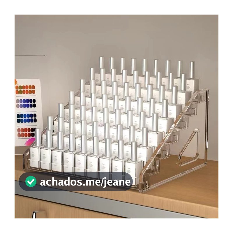 Caixa organizadora de acrílico com 5/7 compartimentos para maquiagem e prateleiras para esmaltes e cosméticos