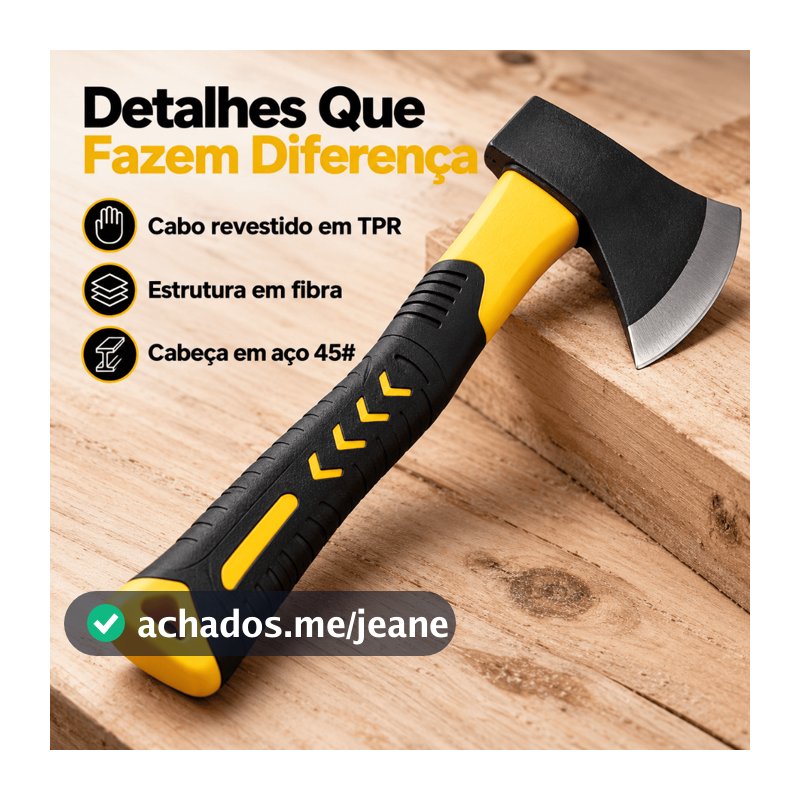 Machado Machadinha De Camping bushcraft Lenha Jardin 600g Cabo Emborrachado Alta Resistencia