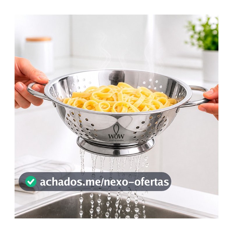 Escorredor De Macarrão Inox Lavador De Arroz