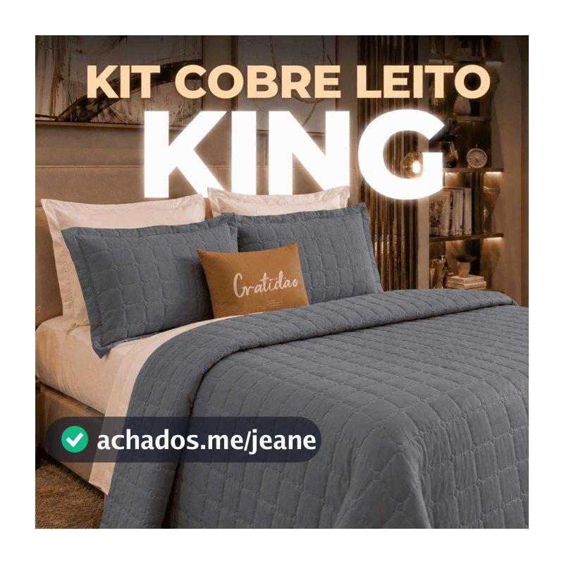 Kit Cobre Leito Paris Colcha Dupla Face 08 Peças Cama King Várias Combinações de Cores Cama Posta