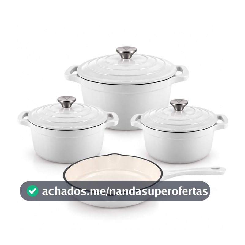 conjunto kit Jogo De Panelas  ferro fundido IMPORTADA   Fogão Indução e comum