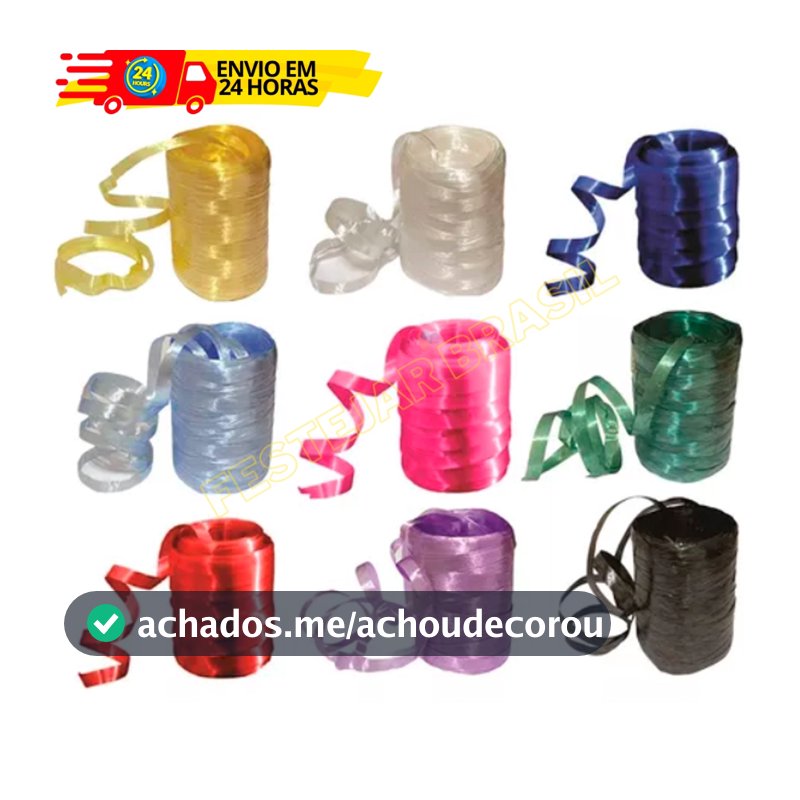 Rolo de Fitilho 50 metros 5mm Para Arco Fita Tira Balões Arranjos Enfeites Varias Cores