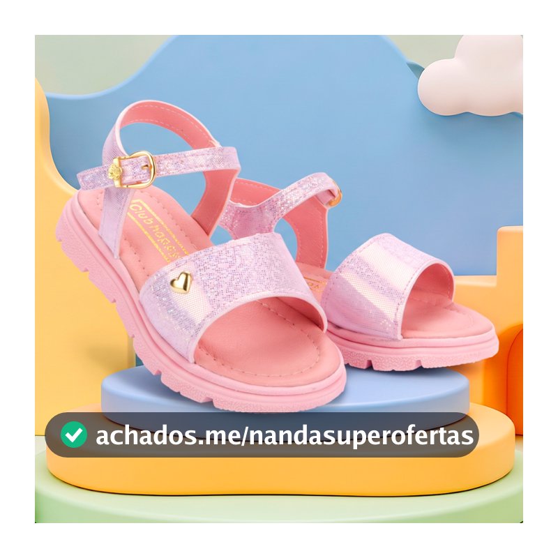Sandalia infantil Menina Feminina Club Happy