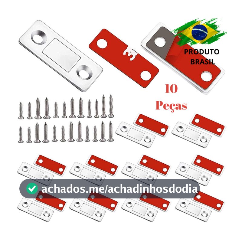 Kit 2 a 15 Trava Gaveta Armário Porta Gabinete Tela Imã Magnético