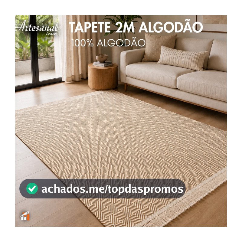 Tapete 100% Algodão 1,40x2,00 Sala Quarto Escritório Grosso