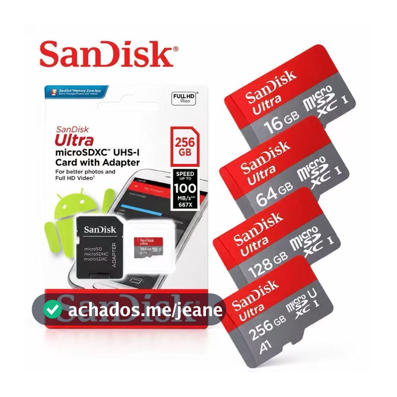 Cartão De Memória Micro Sd 128GB 256GB 512GB  Classe 10 Ultra A1- Câmeras de Segurança