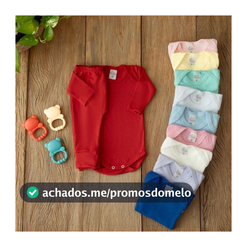 Kit 6 Peças Roupa de Bebê Pagão Conjunto 3 Bodys e 3 Calças 100% Algodão