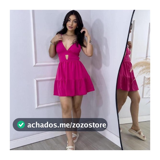Vestido Feminino Soltinho Curto Liso Costa Nua Sem Bojo